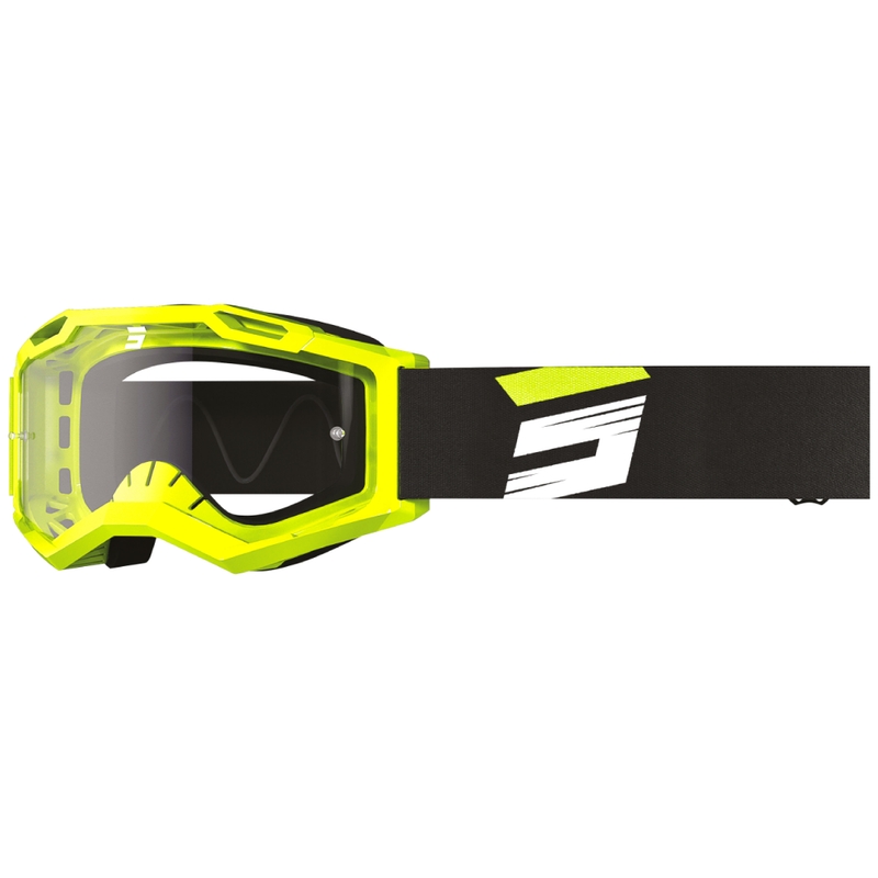 Occhiali motocross Shot Assault 2.0 Claw giallo fluo con plexiglass trasparente