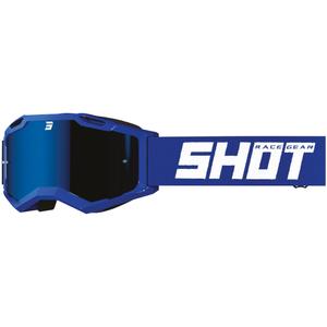 Occhiali motocross Shot Assault 2.0 Blu tinta unita con plexiglass iridio