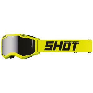 Occhiali motocross Shot Assault 2.0 Solid giallo fluo con vetro iridium