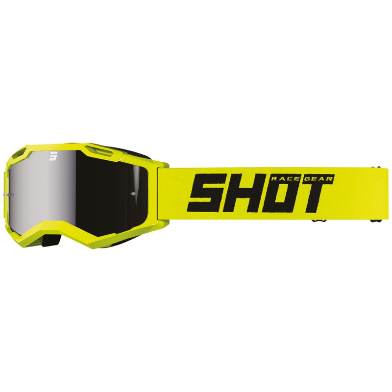 Occhiali motocross Shot Assault 2.0 Solid giallo fluo con vetro iridium