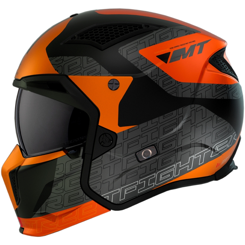 Casco aperto con maschera MT Streetfighter SV Totem B4 nero-grigio-arancio