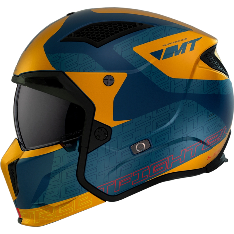 Casco aperto con maschera MT Streetfighter SV Totem C3 blu-giallo
