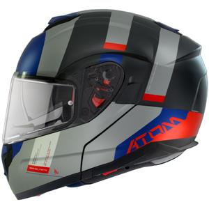Casco Moto Apribile MT Atom SV Gorex C12 Nero-Grigio-Blu-Rosso Saldi