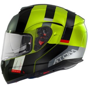 Casco Moto Apribile MT Atom SV Gorex C3 Nero-Grigio-Giallo Fluo Saldi