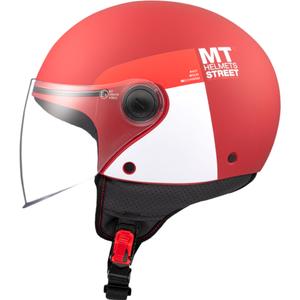 Casco moto aperto MT STREET INBOARD C5 rosso e bianco opaco
