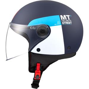 Casco moto aperto MT STREET INBOARD C7 blu-bianco opaco