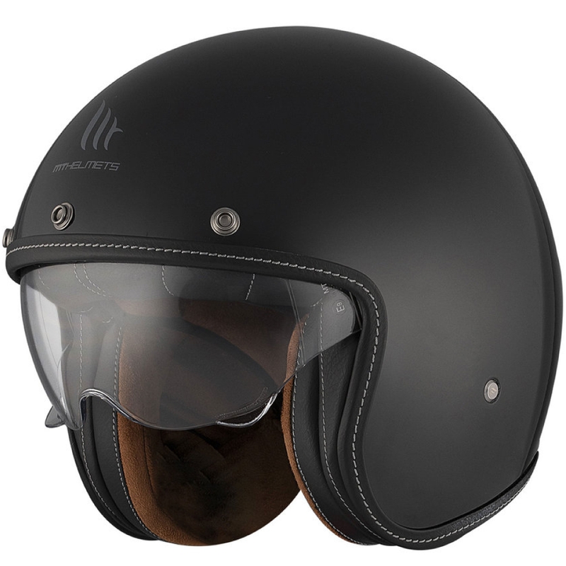 Casco moto aperto MT Le Mans 2 SV S SOLID A1 nero lucido