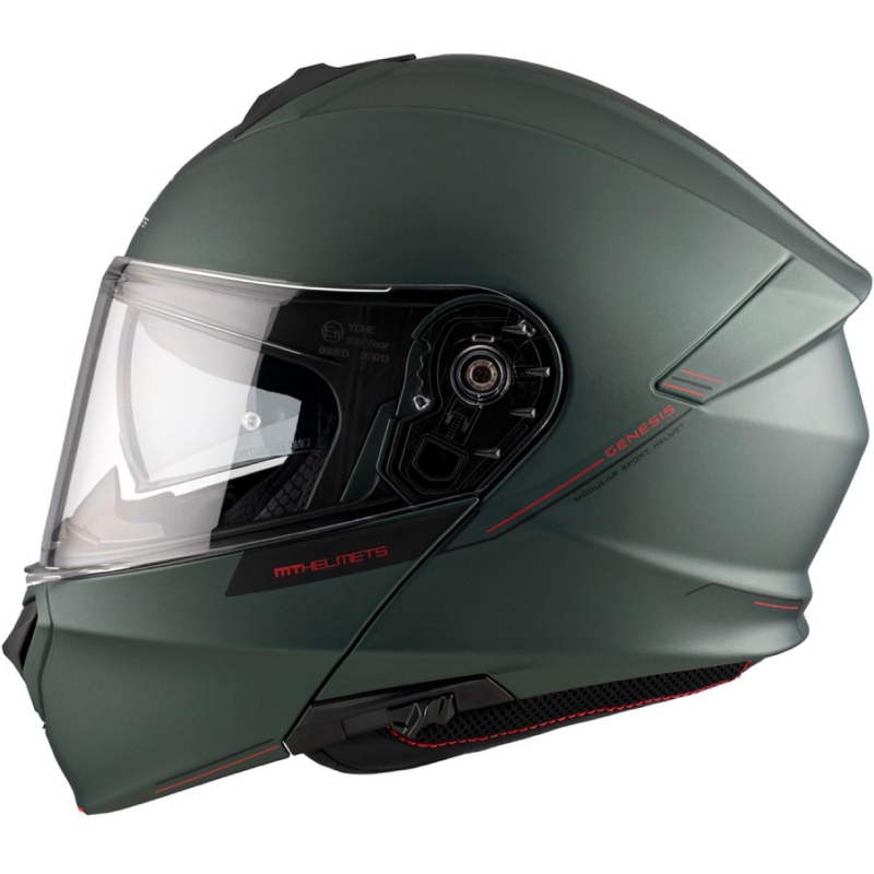 Casco moto apribile MT Genesis SV Solid A6 verde opaco