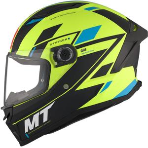 Casco moto integrale MT Stinger 2 Solid Zivze verde fluo-nero-blu opaco