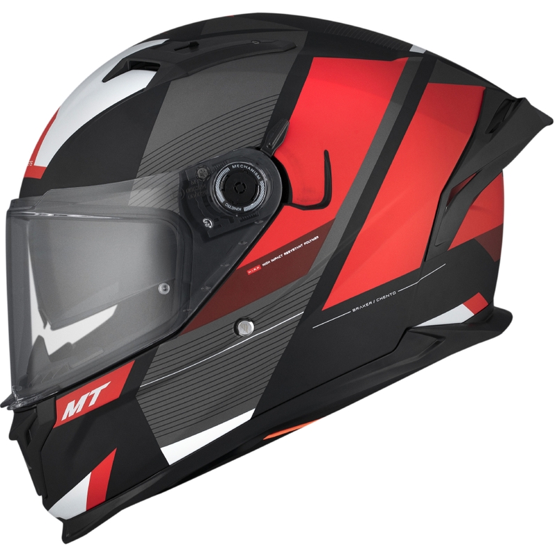 Casco moto integrale MT BRAKER CHENTO B5 grigio-rosso-bianco