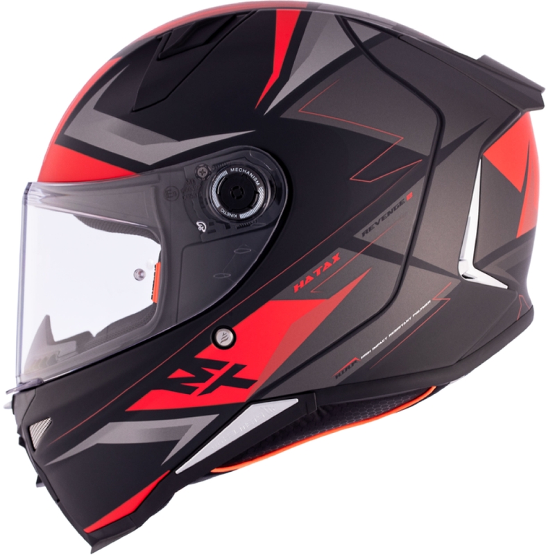 Casco moto integrale MT REVENGE 2 S HATAX B5 nero-grigio-rosso