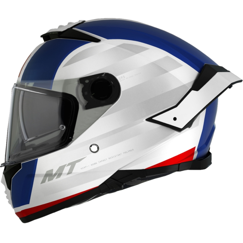 Casco moto integrale MT THUNDER 4 SV TREADS C7 bianco-blu
