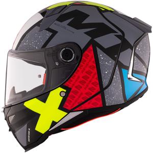 MT REVENGE 2 S Light CO casco moto integrale nero-rosso-giallo lucido
