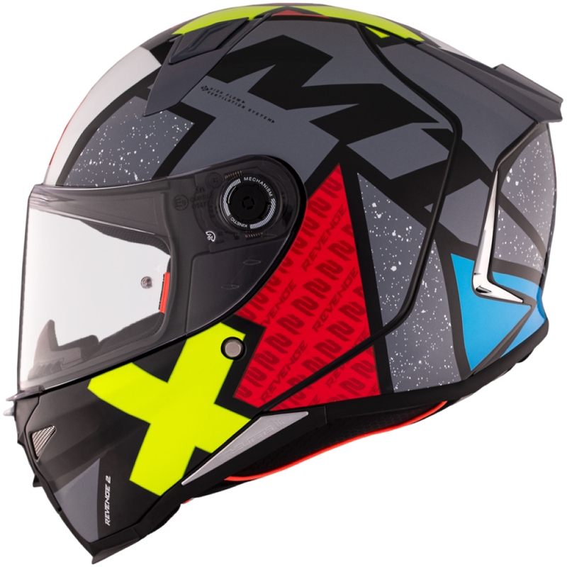 MT REVENGE 2 S Light CO casco moto integrale nero-rosso-giallo lucido