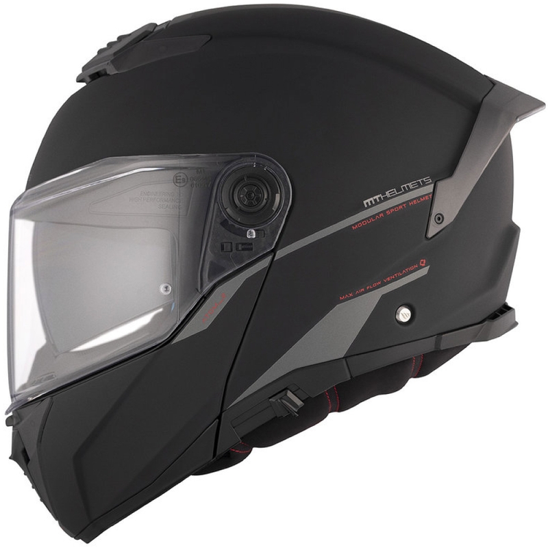 Casco moto apribile MT ATOM 2 SV SOLID A1 nero opaco