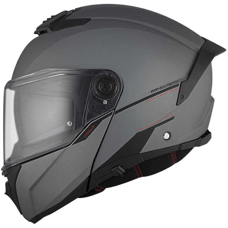 MT ATOM 2 SV SOLID A2 casco da moto grigio opaco