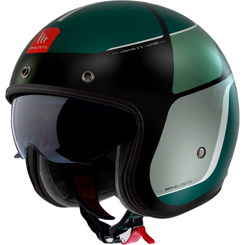Casco moto aperto MT Le Mans 2 SV Luther nero opaco-grigio-verde