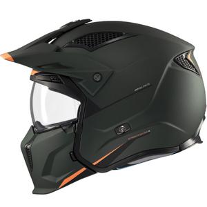 Casco jet con maschera MT Streetfighter SV S Solid A6 verde opaco