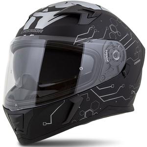 Casco moto Cassida 3.0 Hack Vision Integral grigio-argento-nero opaco Saldi