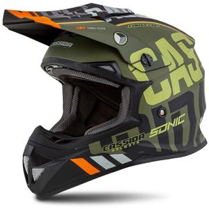 Casco da motocross Cassida Cross Cup Sonic arancio-verde opaco