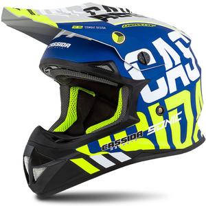 Casco da motocross Cassida Cross Cup Sonic giallo fluo-blu opaco