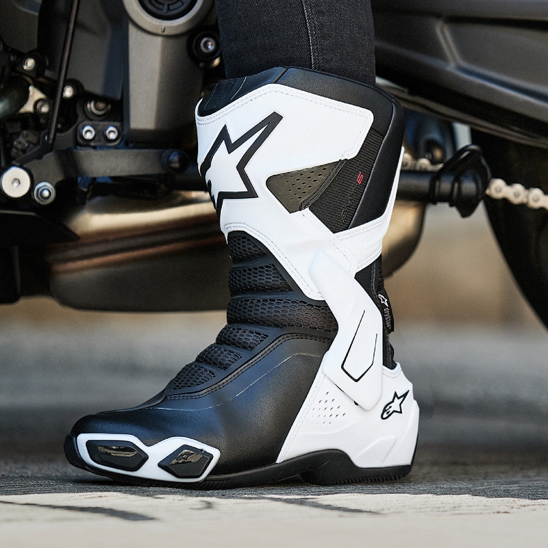 Stivali moto da donna Alpinestars Stella SMX-6 3 Drystar bianco-nero