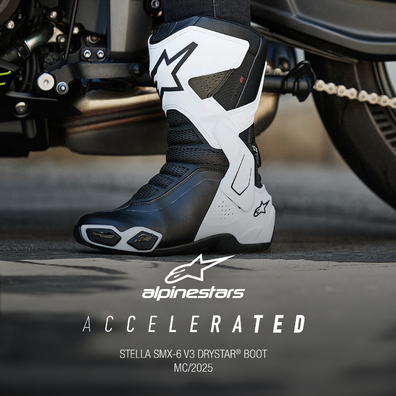 Stivali moto da donna Alpinestars Stella SMX-6 3 Drystar bianco-nero