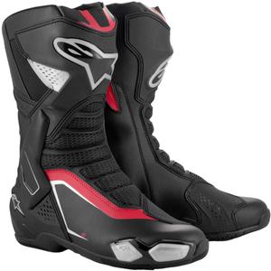Stivali moto Alpinestars SMX-6 3 nero-argento-rosso