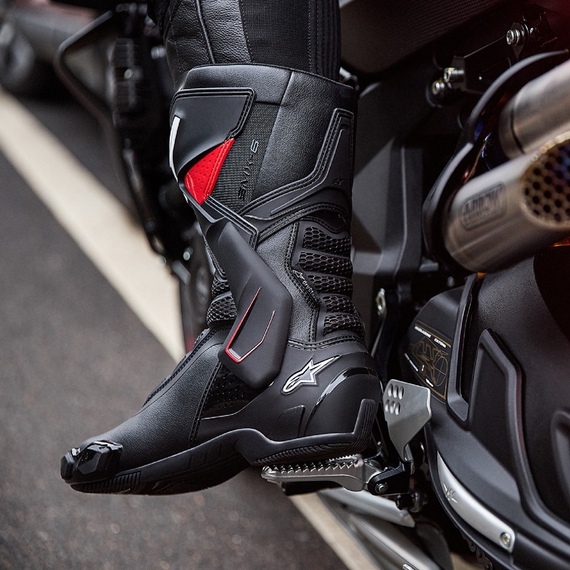 Stivali moto Alpinestars SMX-6 3 Drystar nero-rosso