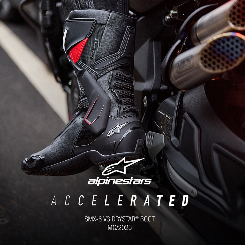 Stivali moto Alpinestars SMX-6 3 Drystar nero-rosso