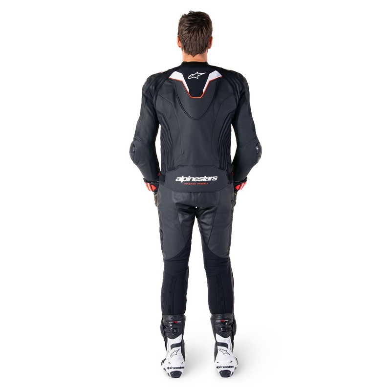 Giacca moto in pelle Alpinestars Missile 3 Ignition nero-bianco