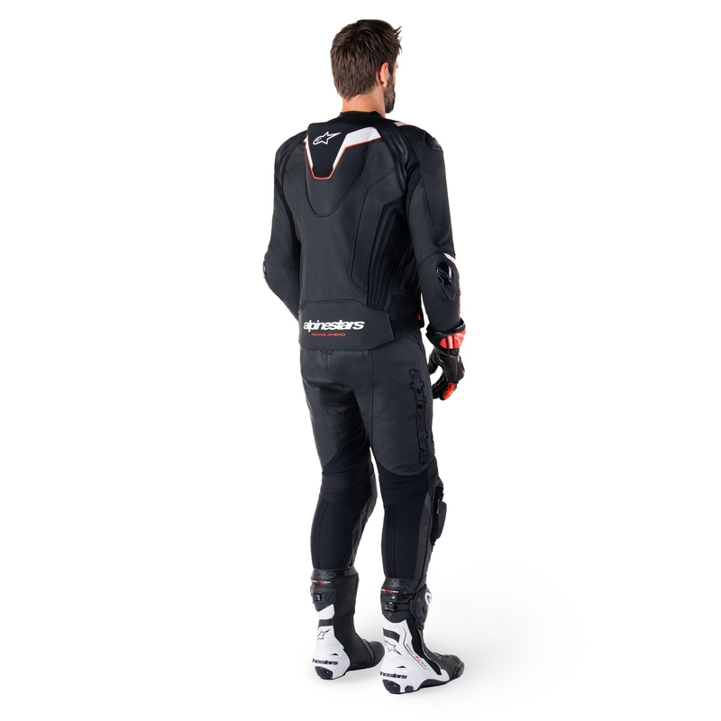 Giacca moto in pelle Alpinestars Missile 3 Ignition nero-bianco