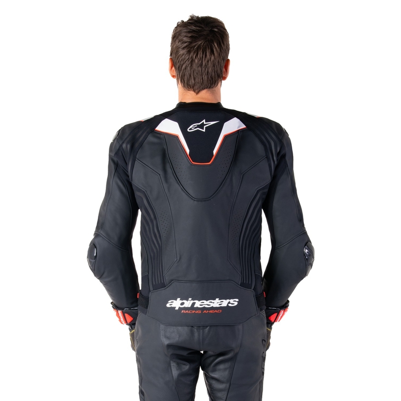 Giacca moto in pelle Alpinestars Missile 3 Ignition nero-bianco