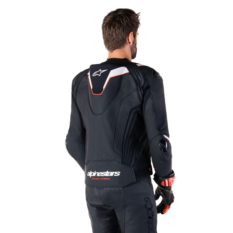 Giacca moto in pelle Alpinestars Missile 3 Ignition nero-bianco
