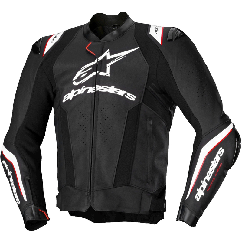 Giacca moto in pelle Alpinestars Missile 3 Ignition nero-bianco