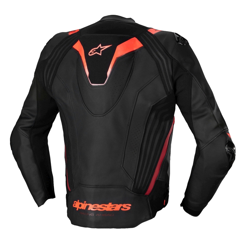 Giacca moto in pelle Alpinestars Missile 3 Ignition nero-rosso fluo-rosso scuro