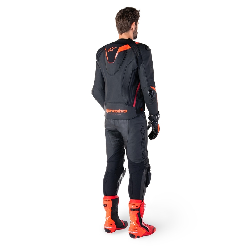 Giacca moto in pelle Alpinestars Missile 3 Ignition nero-rosso fluo-rosso scuro