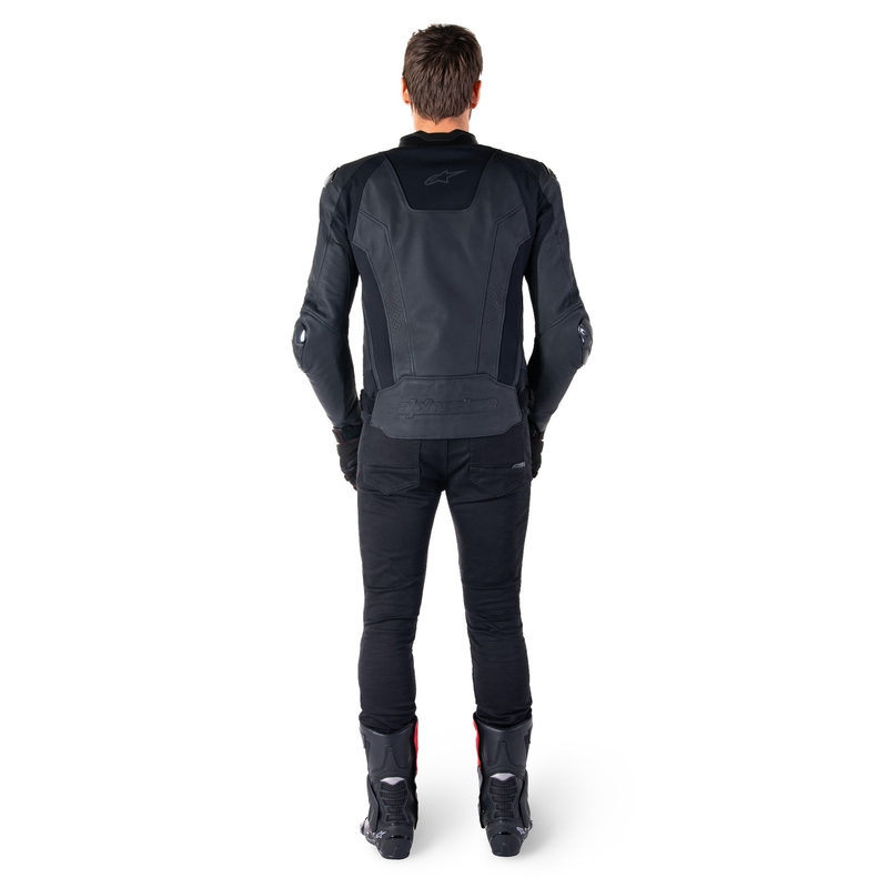 Giacca moto in pelle Alpinestars Missile 3 nero-nera