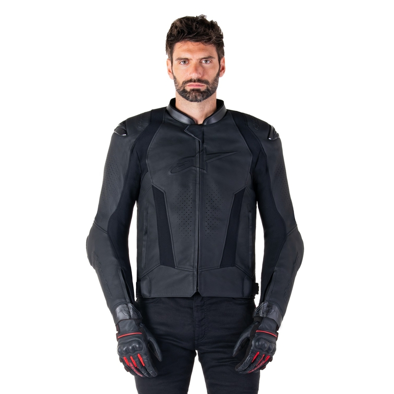 Giacca moto in pelle Alpinestars Missile 3 nero-nera