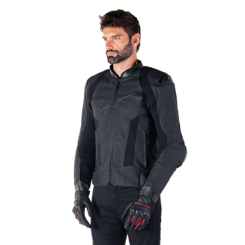 Giacca moto in pelle Alpinestars Missile 3 nero-nera