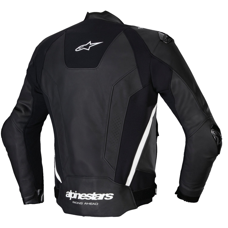 Giacca moto in pelle Alpinestars Missile 3 nero-bianco