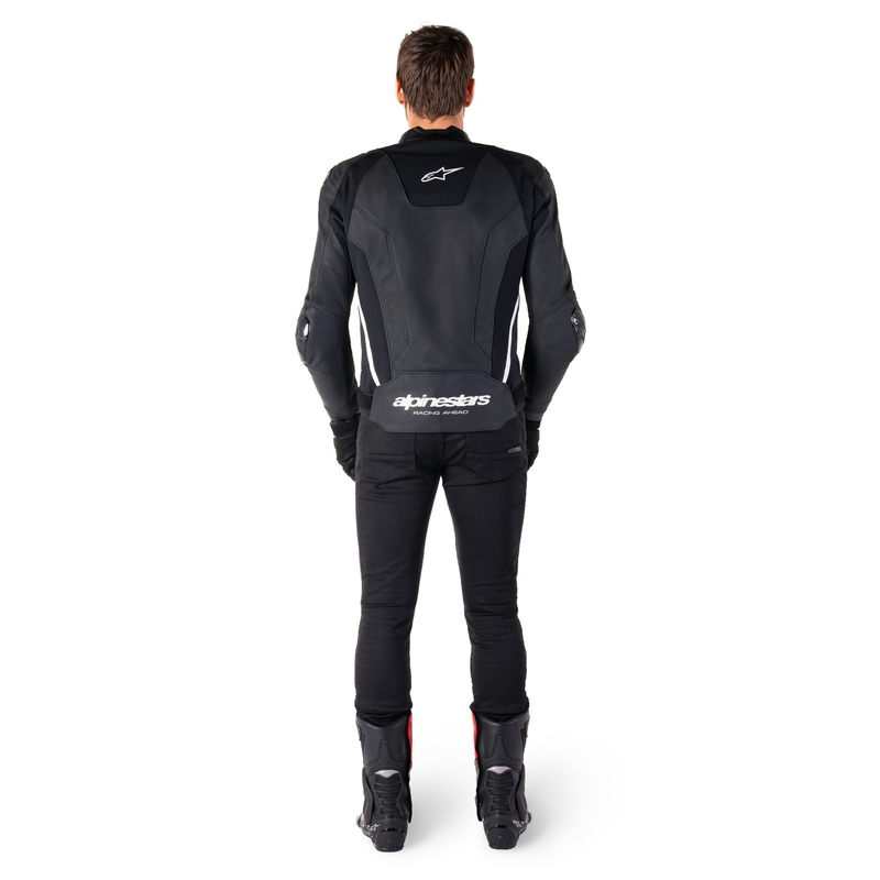 Giacca moto in pelle Alpinestars Missile 3 nero-bianco