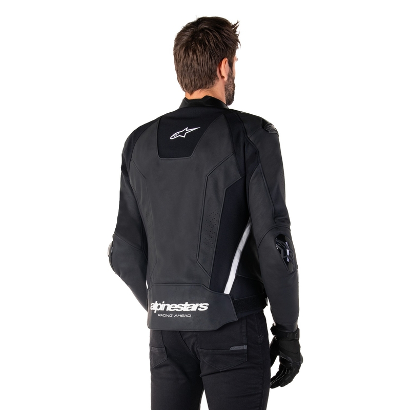 Giacca moto in pelle Alpinestars Missile 3 nero-bianco