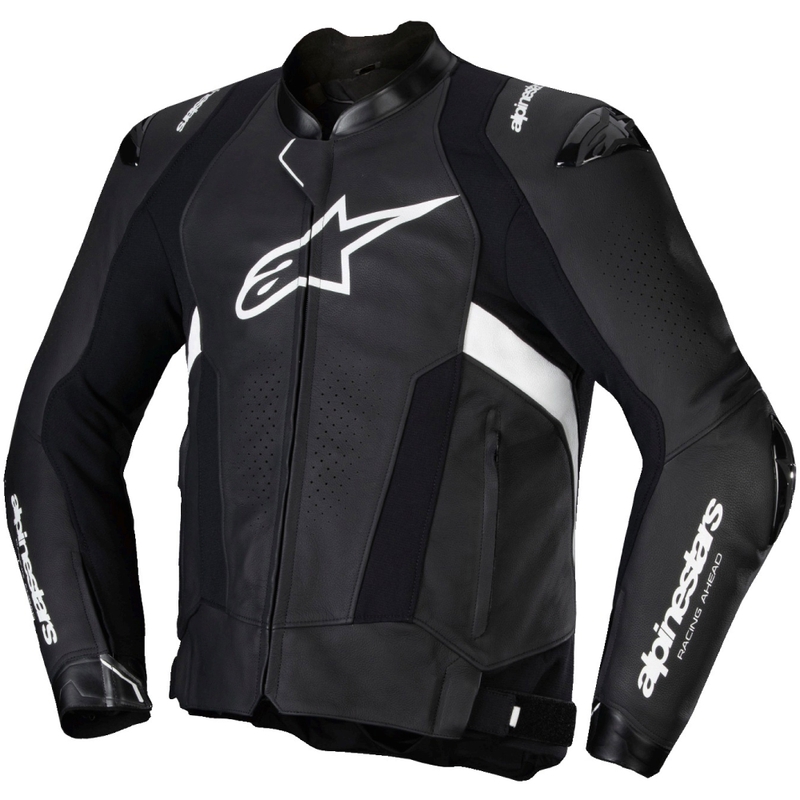Giacca moto in pelle Alpinestars Missile 3 nero-bianco