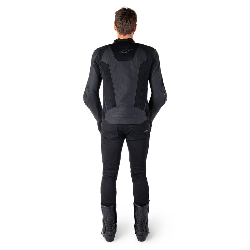 Giacca moto in pelle Alpinestars Missile 3 Airflow nero-nera