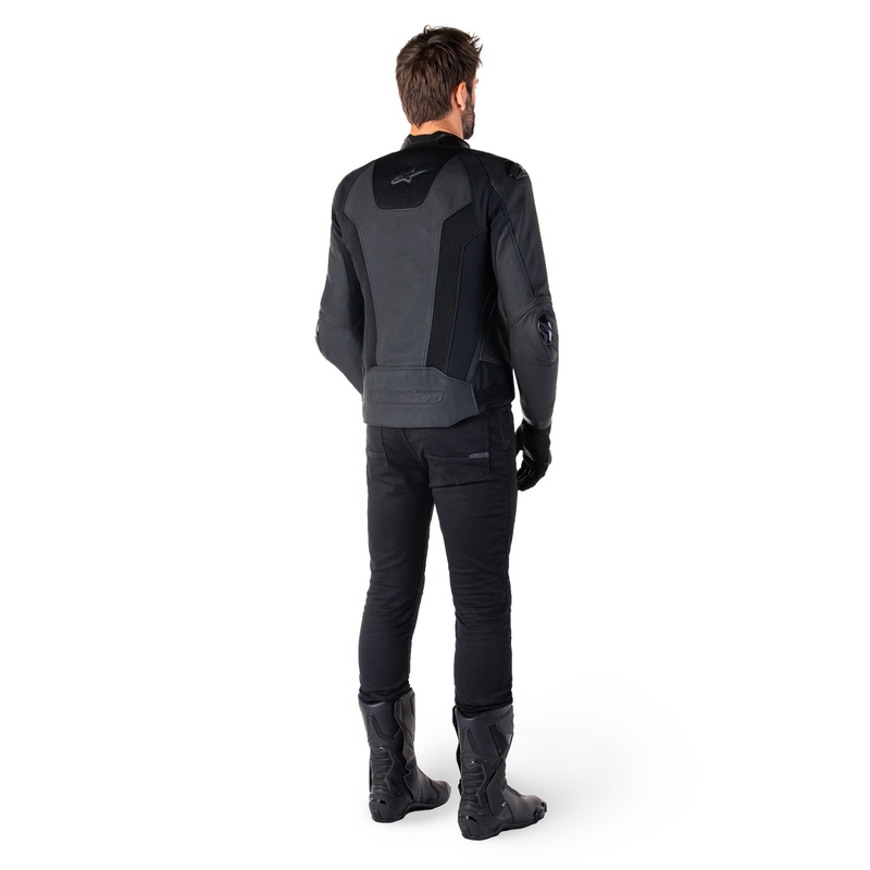 Giacca moto in pelle Alpinestars Missile 3 Airflow nero-nera