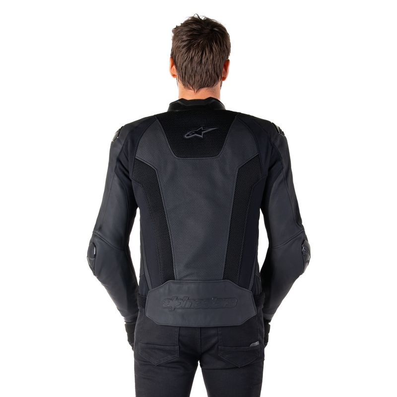 Giacca moto in pelle Alpinestars Missile 3 Airflow nero-nera