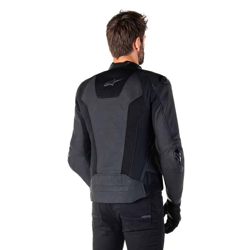 Giacca moto in pelle Alpinestars Missile 3 Airflow nero-nera