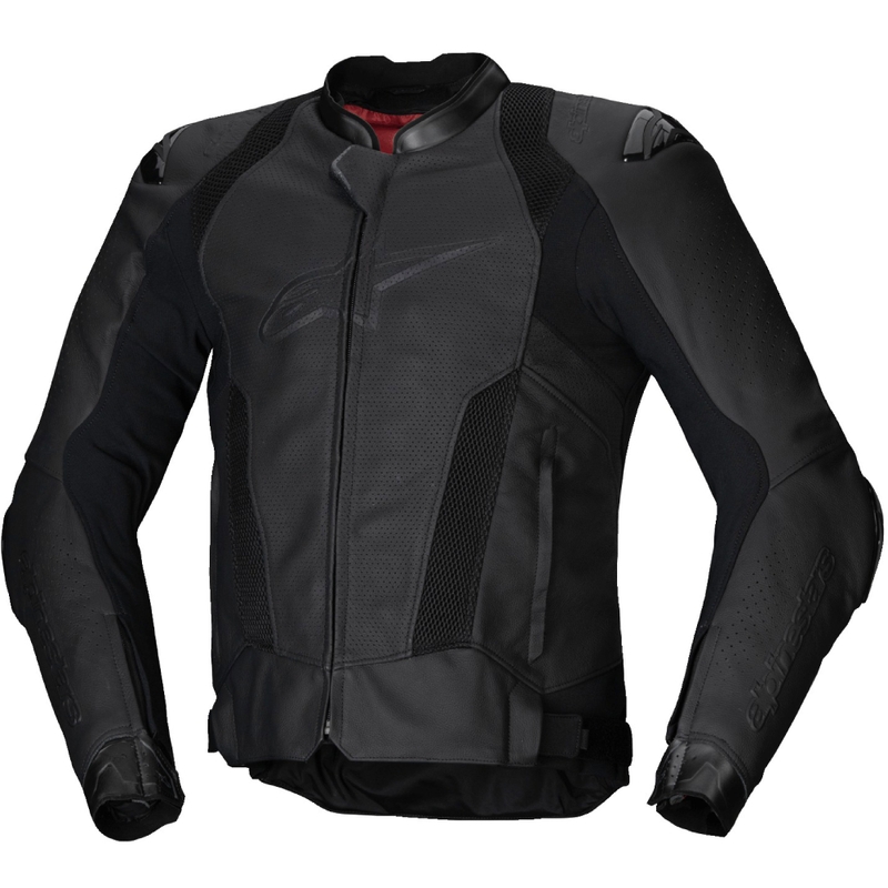 Giacca moto in pelle Alpinestars Missile 3 Airflow nero-nera