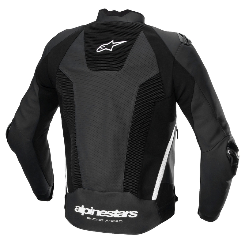 Giacca moto in pelle Alpinestars Missile 3 Airflow nero-bianco